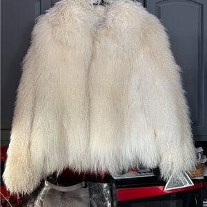 Marvin Richards Cream Mongolian Lamb Hair Jacket